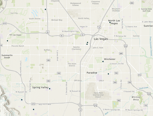 Data visualized on the map Data visualized on the map